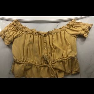 Yellow Off The Shoulder Shirt